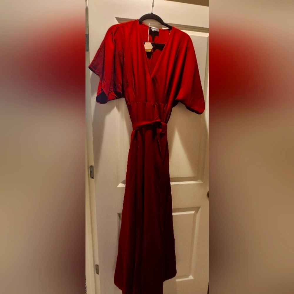 NWT pink blush maxi wrap dress